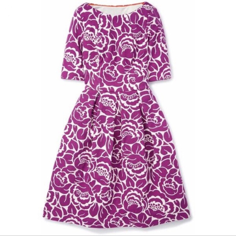 [Boden] Lindsey Purple Fit/Flare Ponte Knit Dress